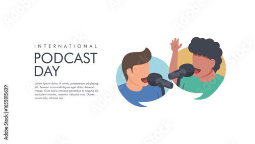 vector international podcast day background template