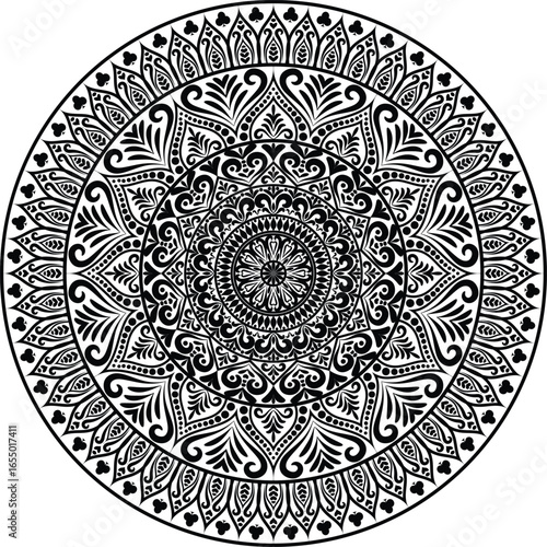 Floral pattern vintage mandala icon vector for your design, every part can be easily editable, can be used in decoration elements, invitation card design, cover page, meditation poster, 