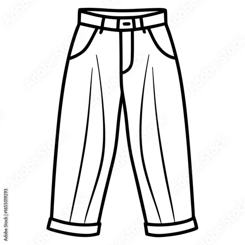 Satin Pants Illustration on White