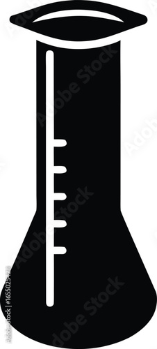 graduated cylinder silhouette vector art illustration