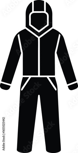 hazmat suit silhouette vector art illustration