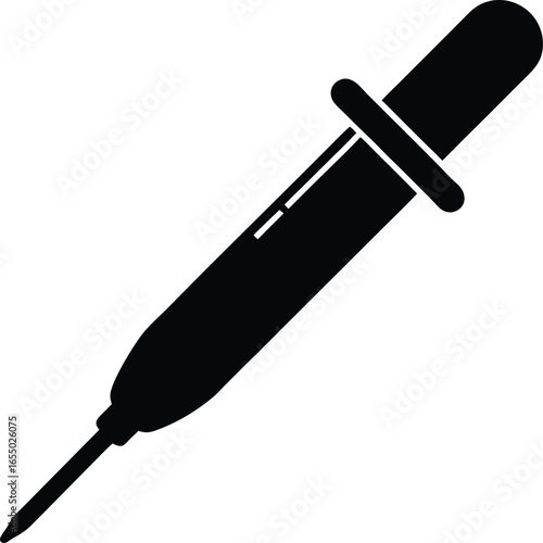 micropipette silhouette vector art illustration