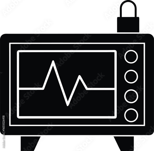 oscilloscope silhouette vector art illustration