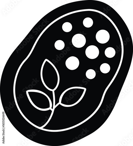 Plant Cell Model Silhouette Vector Art Illustration