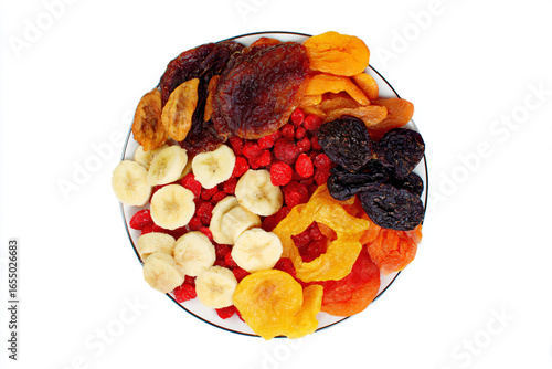a plate of dried fruit and nuts