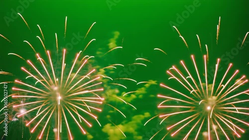 fireworks on the green screen background