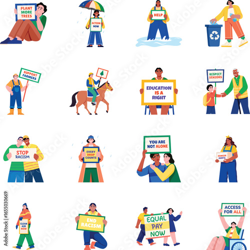 Pack of Democracy Flat Style Illustrations 

