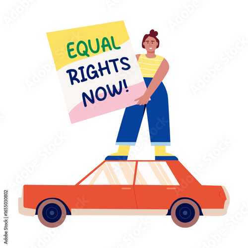 A flat style illustration representing protest