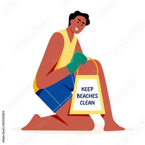A flat style illustration depicting cleaness awareness