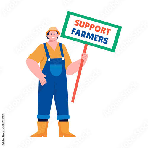 A flat style illustration representing support farmers