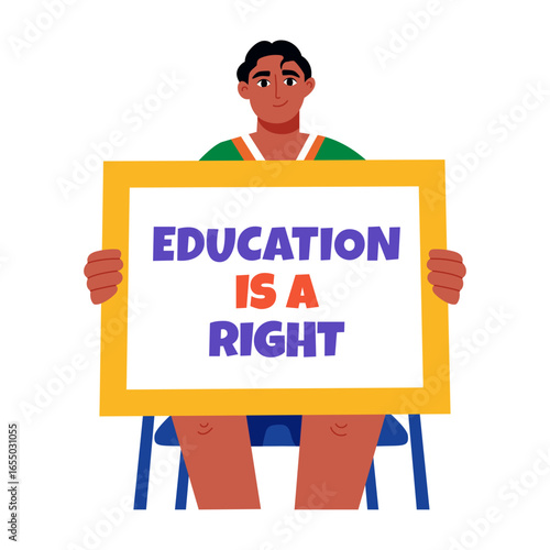 A flat style illustration depicting educational rights
