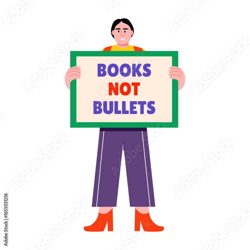 A flat style illustration showing teacher