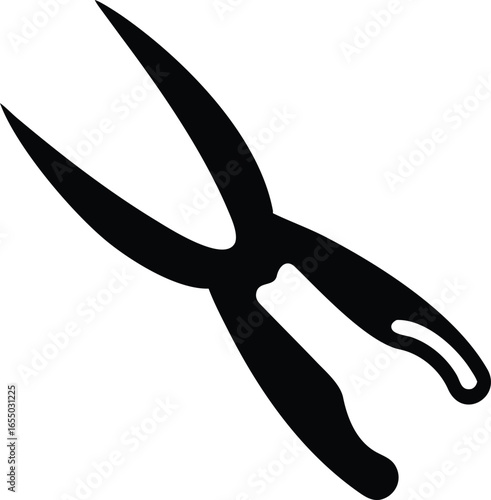 Black Silhouette Icon of Garden Shears or Pruning Shears secateurs clippers