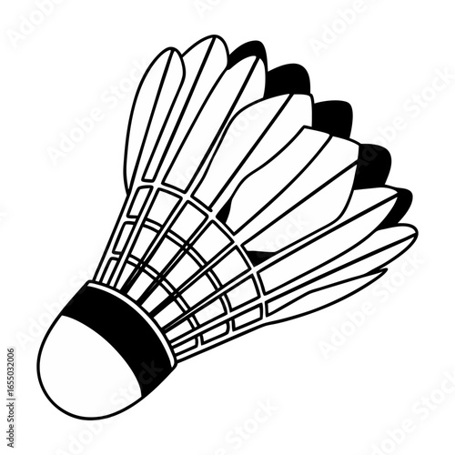 badminton racket and shuttlecock sketch