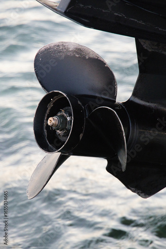 Close-up boat engine propeller or fan