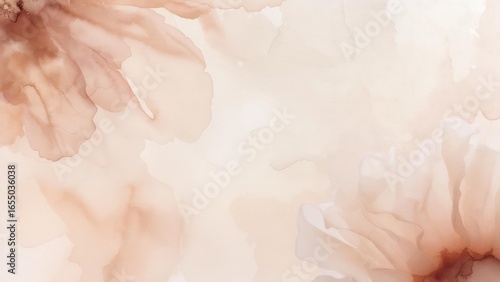 Soft Nude and Blush Petals Unfurling in an Ethereal Watercolor Abstract