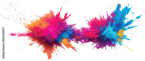  Vibrant Festival Holi Powder Blast – Bright Colorful Paint Splash Isolated on White Background Vector Design
