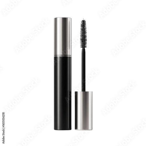 Wallpaper Mural Realistic 3D Render of a Mascara Tube with Brush on a Transparent Background for Cosmetic Product Display Torontodigital.ca