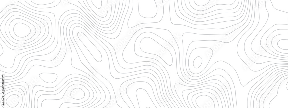 Fototapeta premium Stylized Abstract Landscape Pattern with Topographic Lines of Coastal and Mountain Regions in a Repeating Geometric Grid Layout 