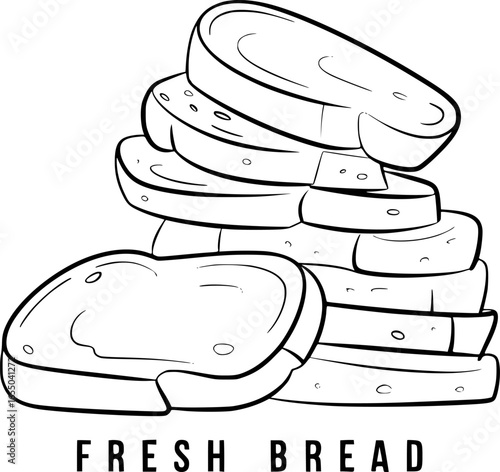 Stacked Sliced Bread Loaf food bakery