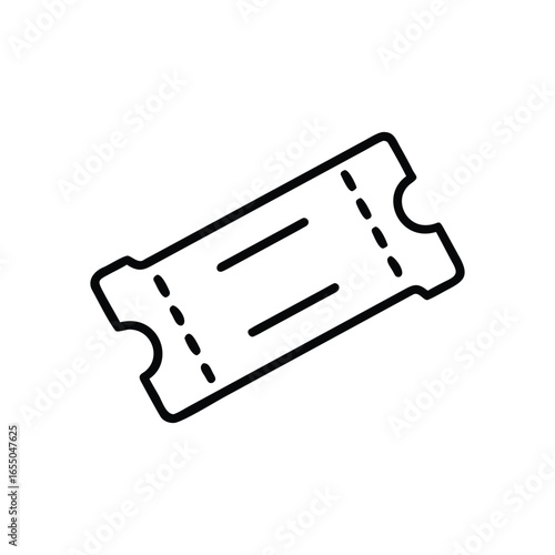Ticket vector icon on white background