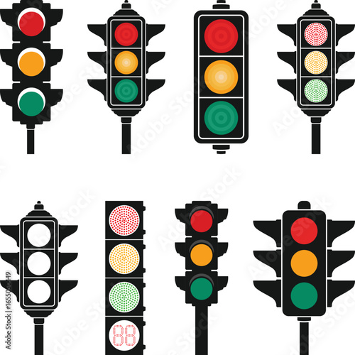 Traffic Lights Silhouette, cut file for Cricut, Stop Light SVG, Road, Rules, vector, Traffic Light shape, Traffic Signals