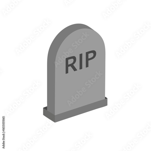 Gray gravestone with R I P inscription tombstone death