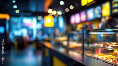 Wallpaper Mural Blurred food display case interior view Torontodigital.ca