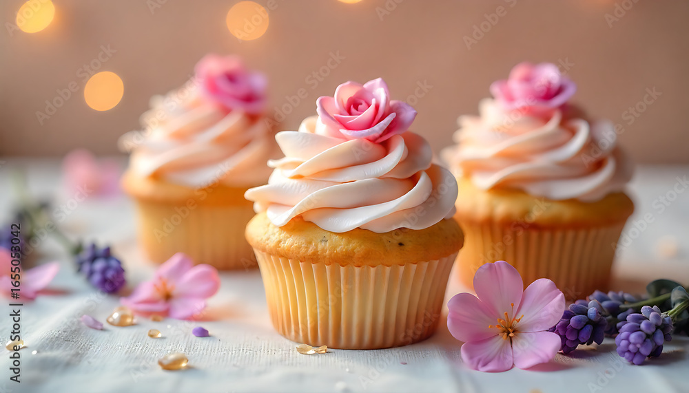 cupcake with pink frosting and sprinkles cupcake with pink frosting and sprinkles