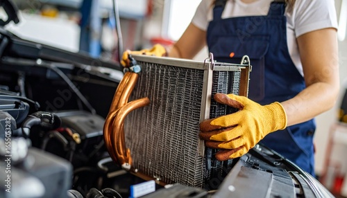 Asian Woman Inspecting Cables in a Manufacturing Facility