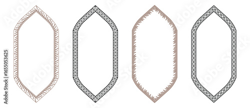 Modern stylish frame border text box set plant decorative pattern