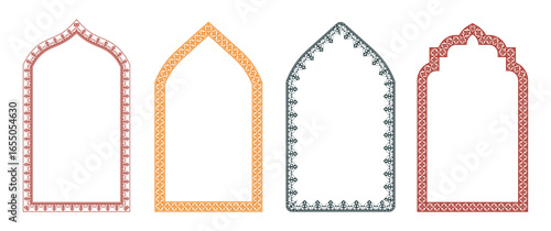 Geometric frame border collection modern text box plant artwork