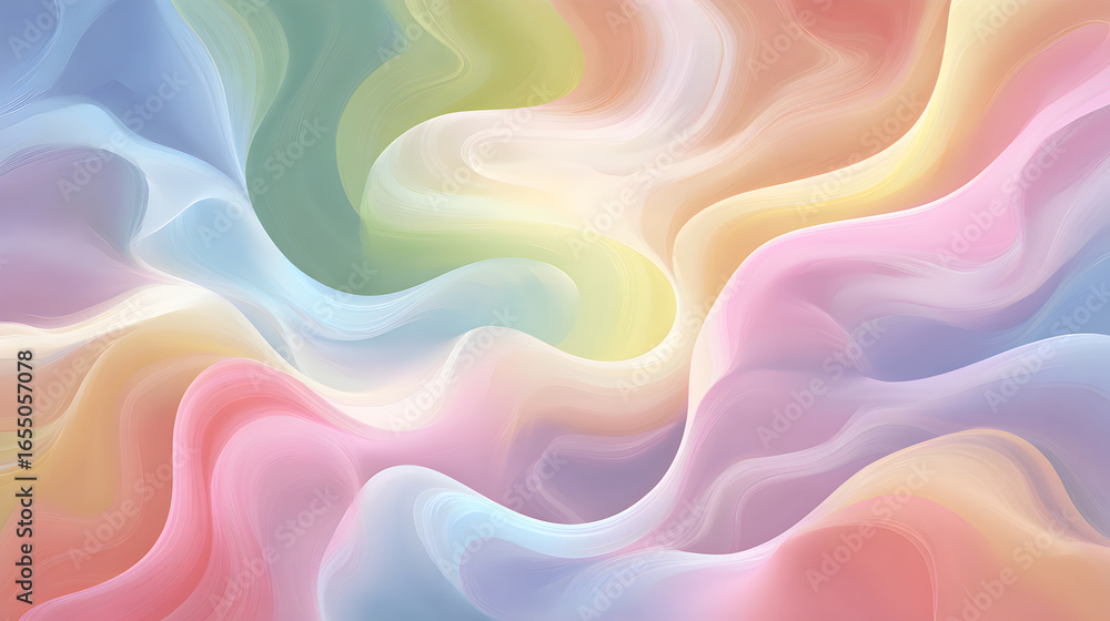 Obraz premium Pastel swirl background with a dreamy and ethereal quality, creating a soft and calming effect