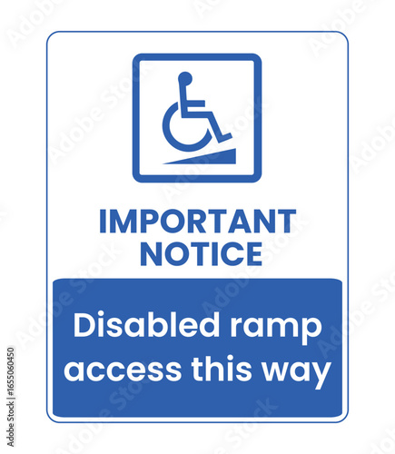 Disabled ramp access sign
