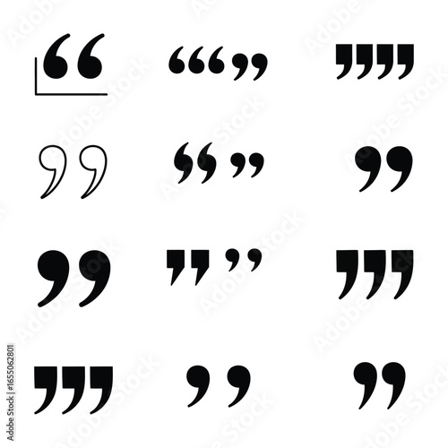 Collection of various quotation mark symbols and styles