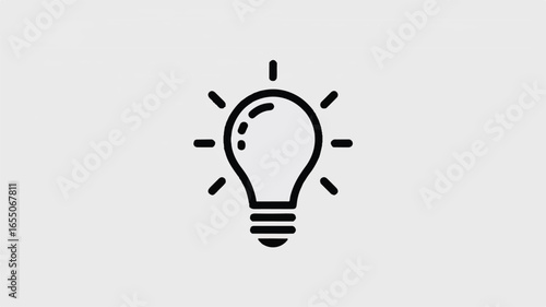 Isolated Lightbulb Illustration Symbolizing Innovation Creativity and Bright Ideas in Business and Personal Development on Minimalist White Background