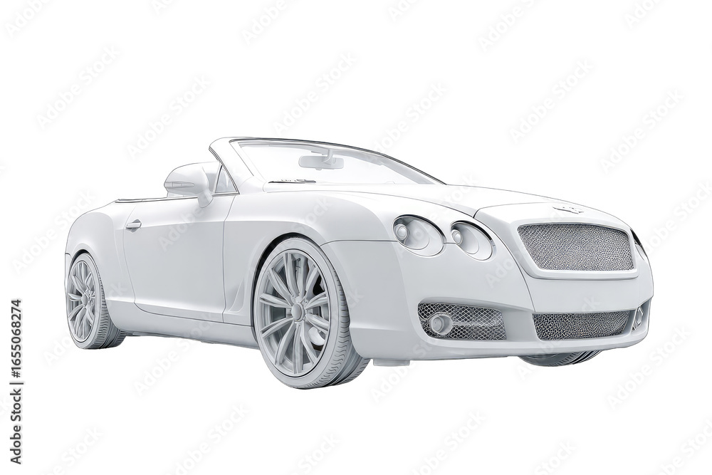 Obraz premium A pristine white convertible car model