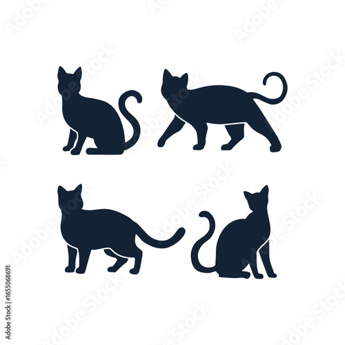 Hand drawn animals silhouette set

