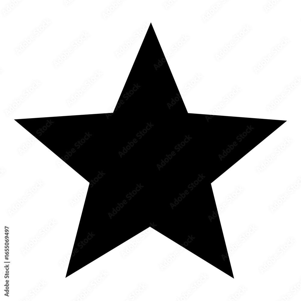 Black five-pointed star shape isolated on white background ideal for design projects and presentations Black five-pointed star shape isolated on white background ideal for design projects and presentations