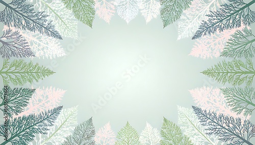 Winter forest frame design with delicate tree silhouettes.