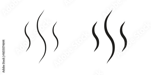 Set of simple black steam icons isolated on white. Perfect for web design or app interfaces.
