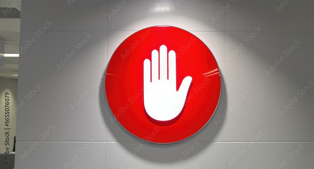 Obraz premium Red circle prohibition symbol
