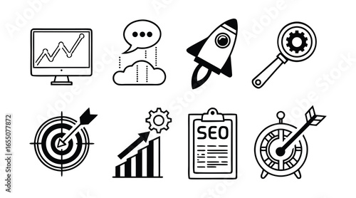 A diverse set of vector icons for web, travel, and business illustrations design.