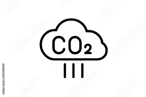 Illustration of carbon dioxide cloud symbolizing environmental issues related to air pollution and climate change