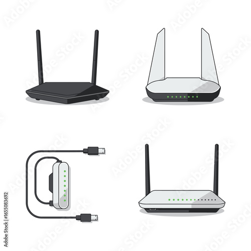 Collection of various wireless routers and network devices