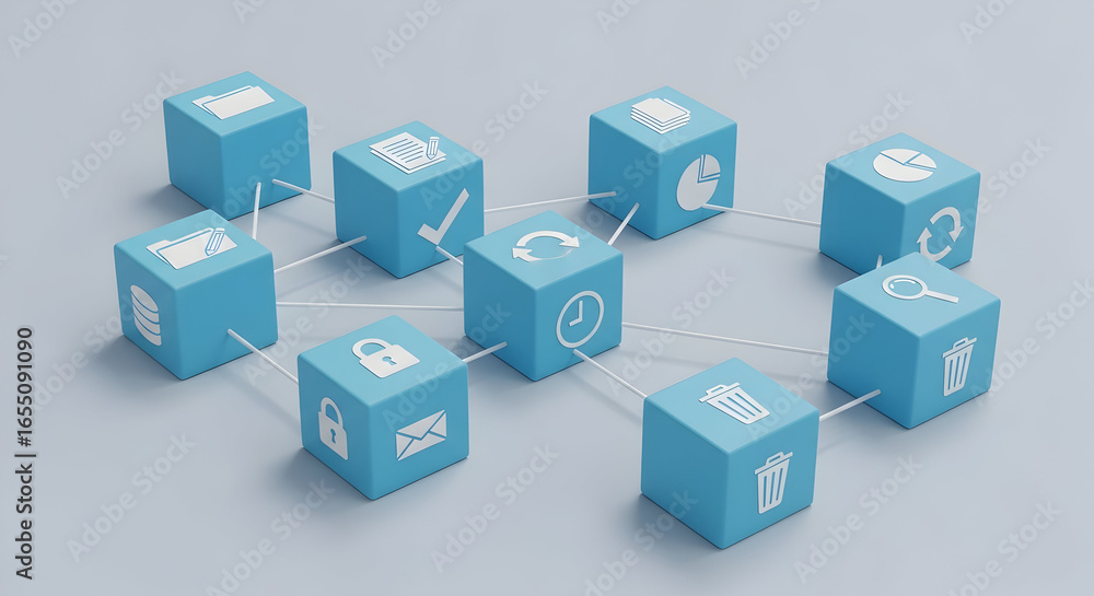 Naklejka premium Streamline Your Workflow with Integrated Data Management Solutions Secure Efficient Scalable