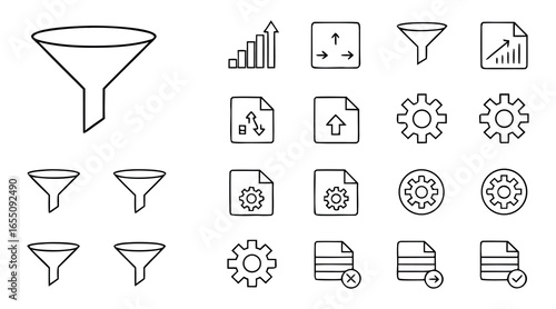 A vector set of various drink icons including coffee, tea, and cocktails on a black background design.