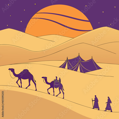 camel in the desert