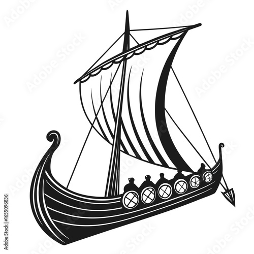 Viking longship prow silhouette