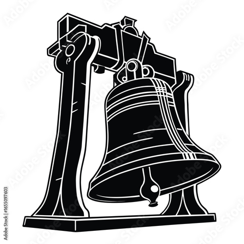 Ancient temple bell silhouette